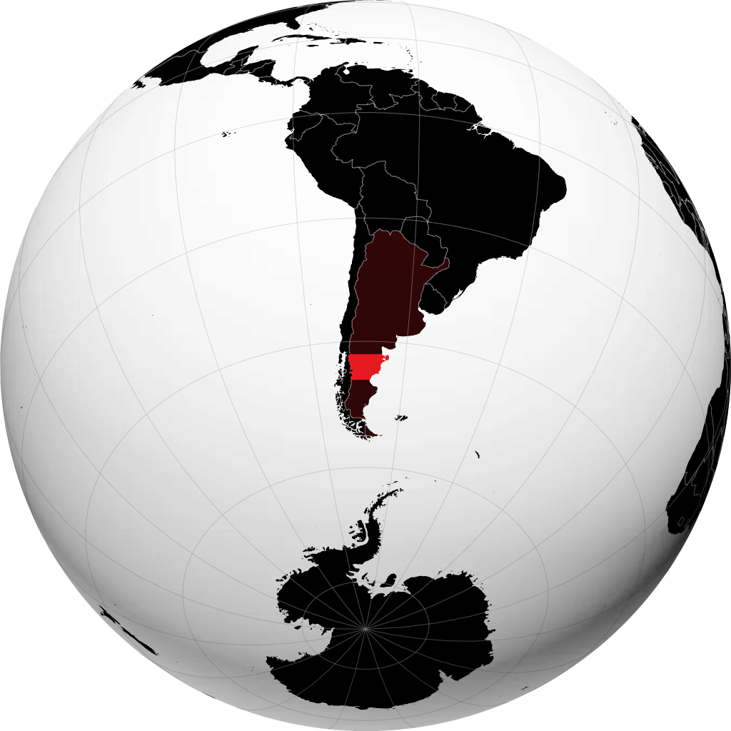 Prowincja Chubut na globusie