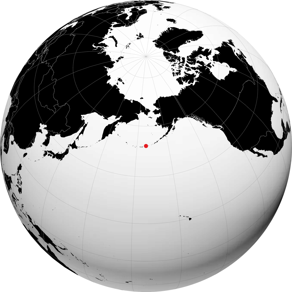 Atka Island na globusie