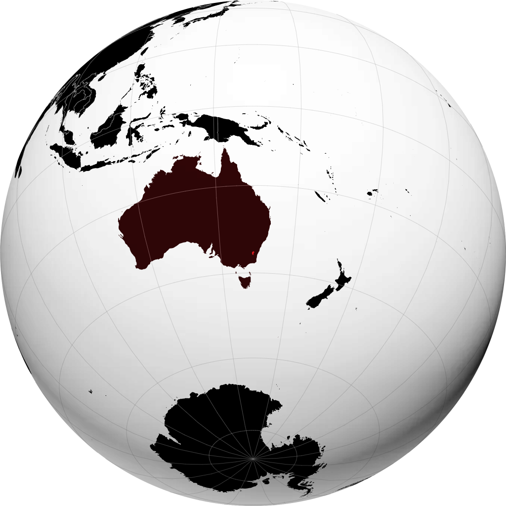 Terytorium Stołeczne Australii na globusie