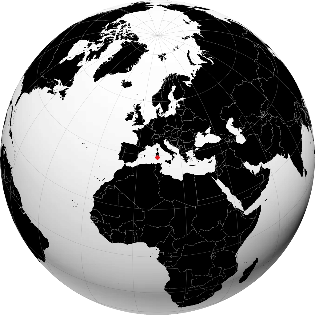 Cagliari na globusie