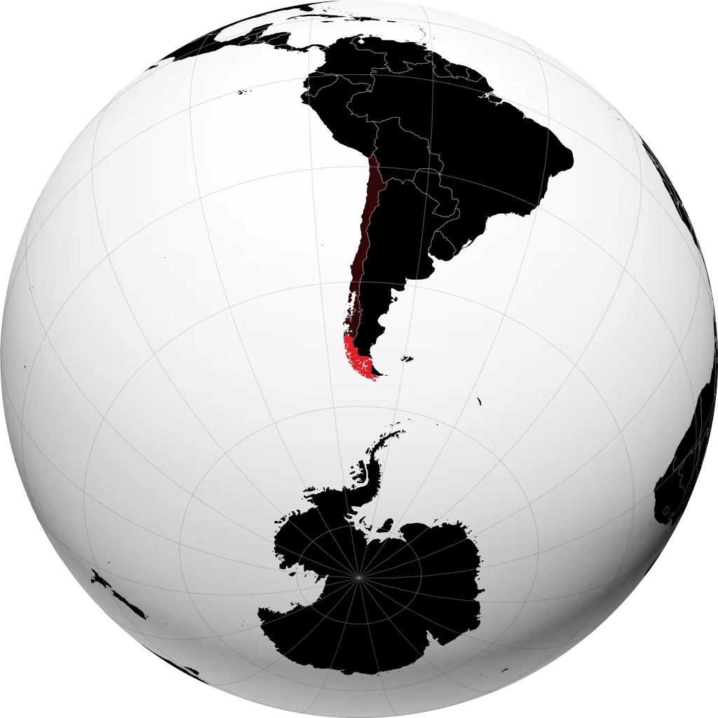 Region Magallanes i Chilijska Antarktyda na globusie