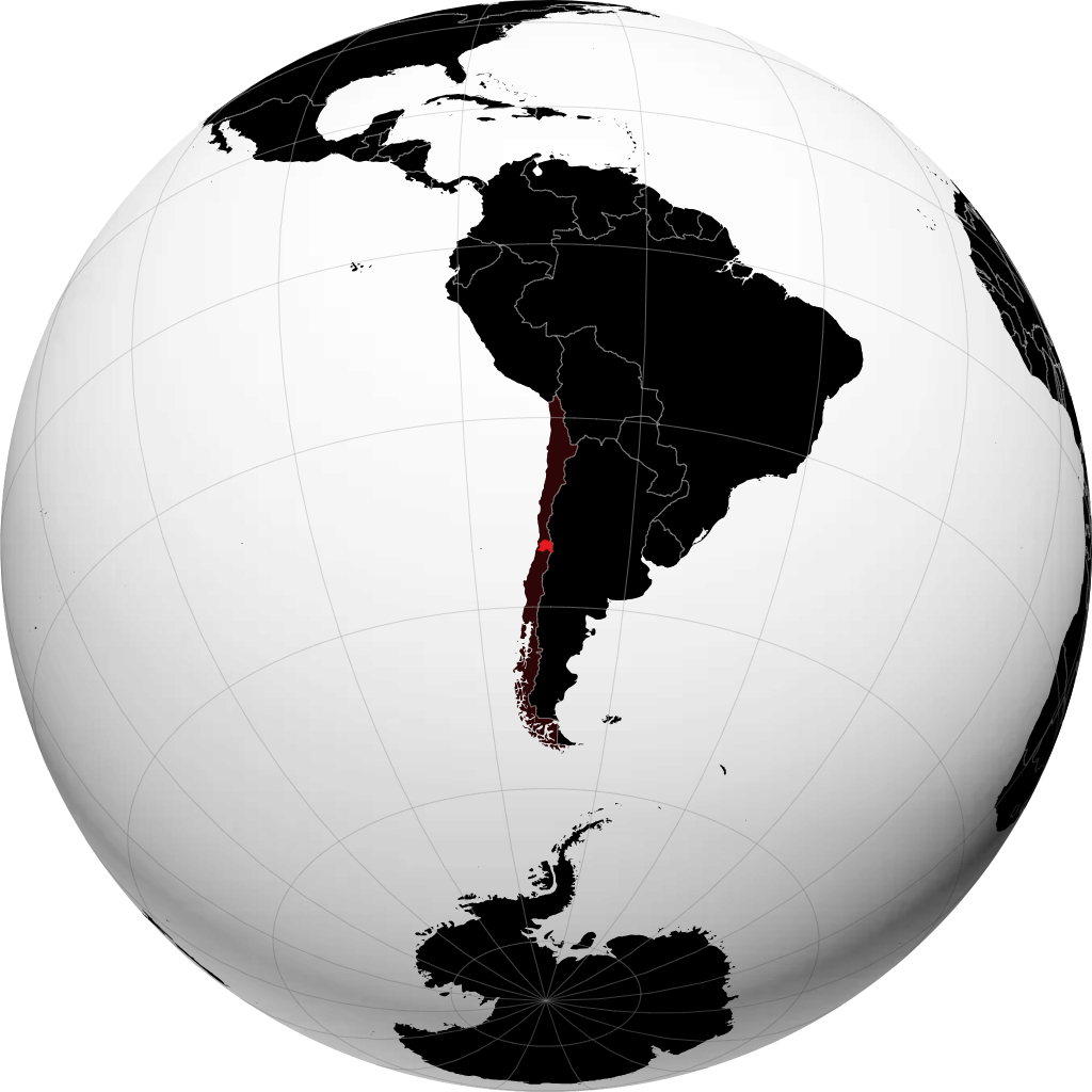 Region Metropolitalny Santiago na globusie