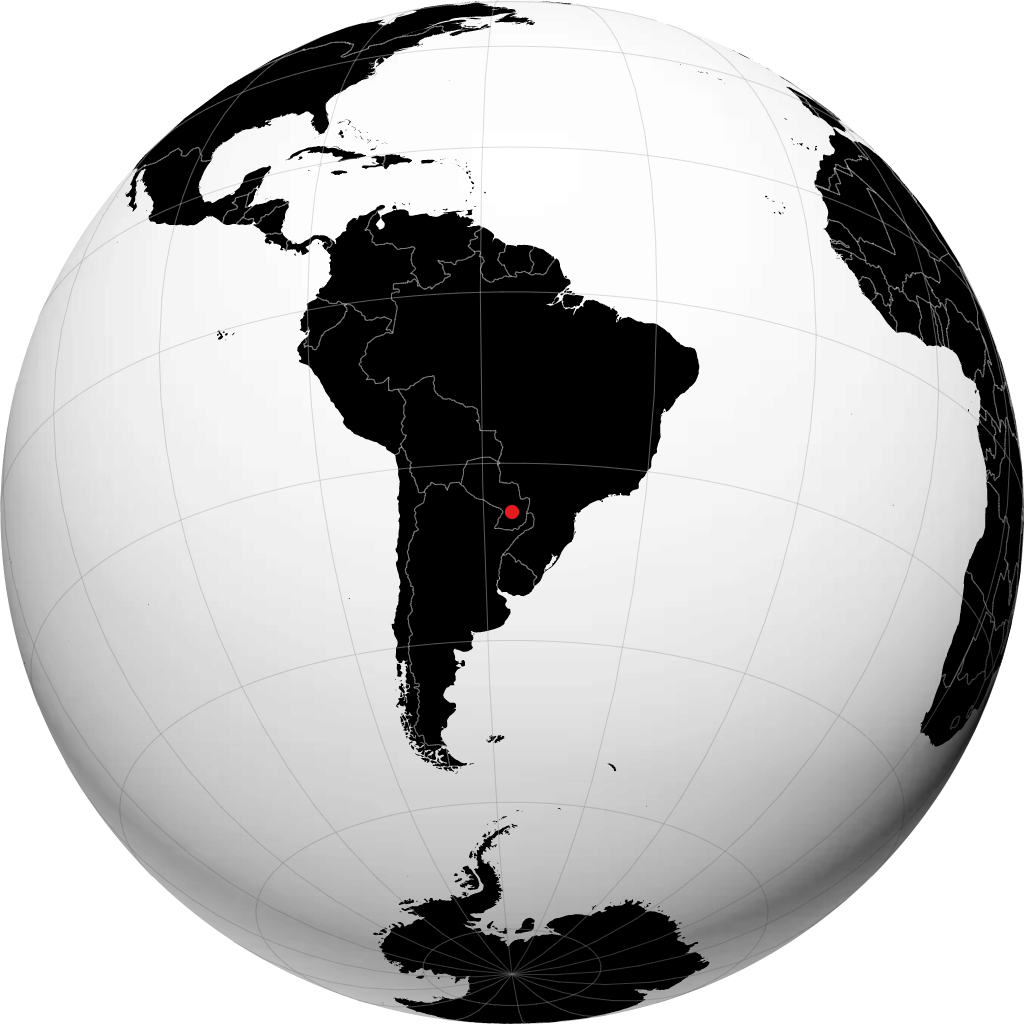 Coronel Oviedo na globusie
