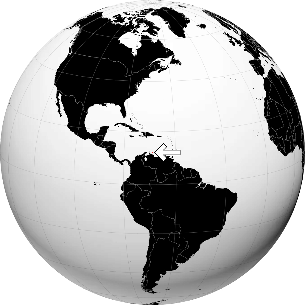 Curaçao na globusie