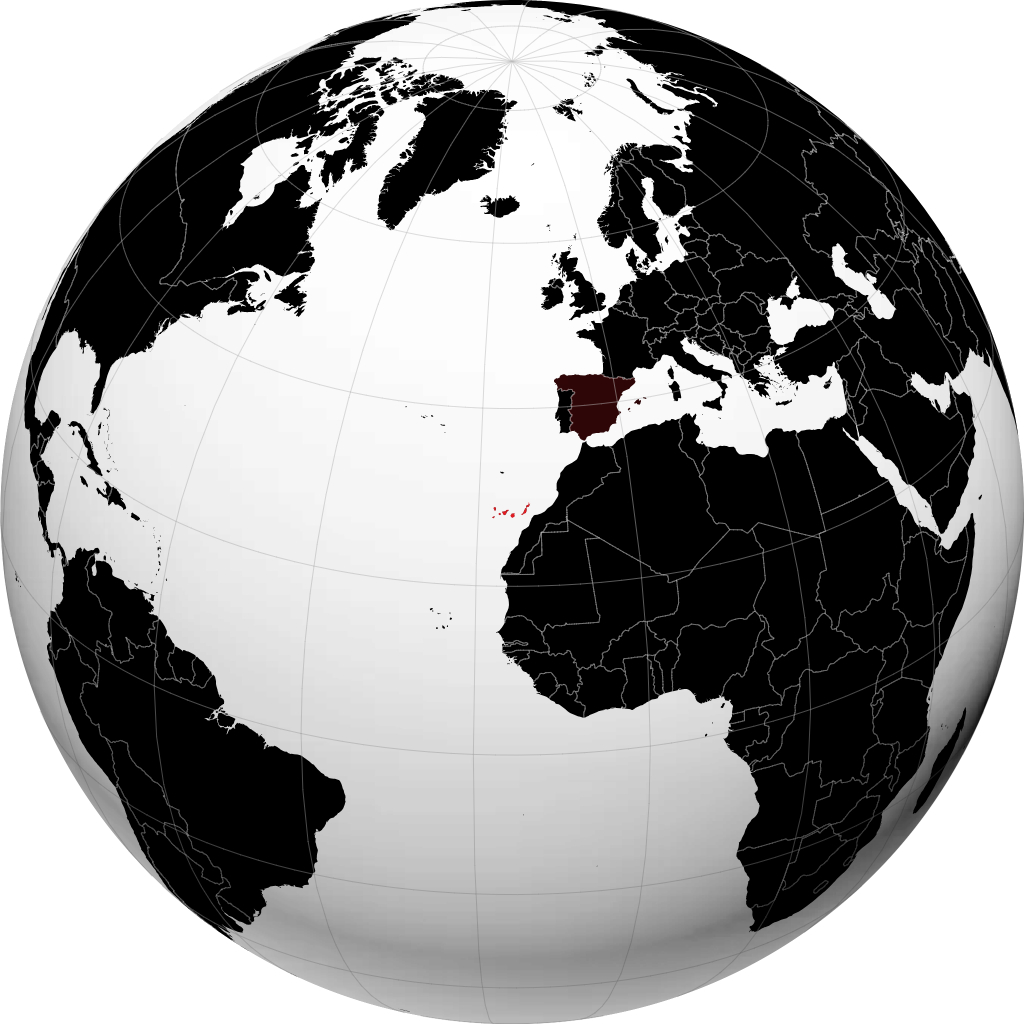 Wyspy Kanaryjskie na globusie