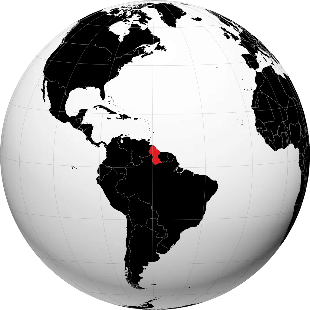 Gujana na globusie