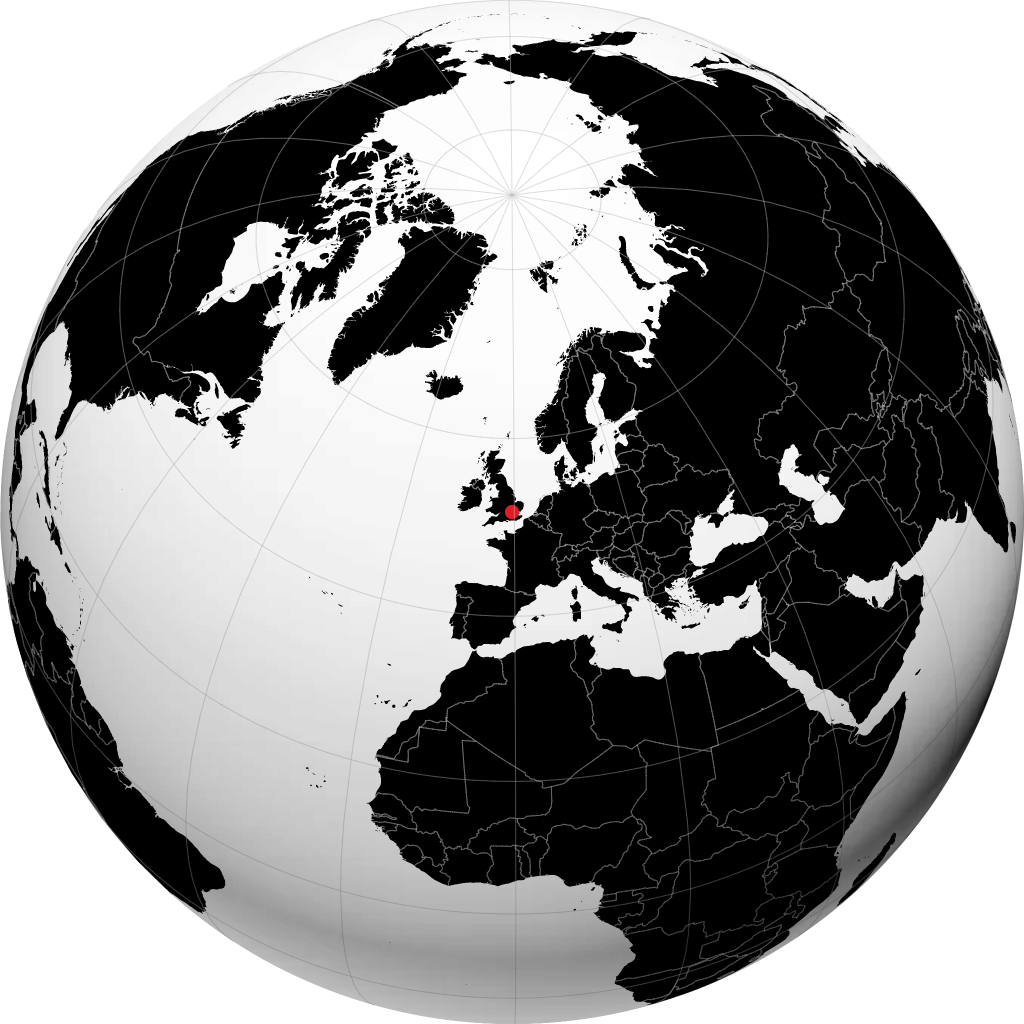 Hemel Hempstead na globusie
