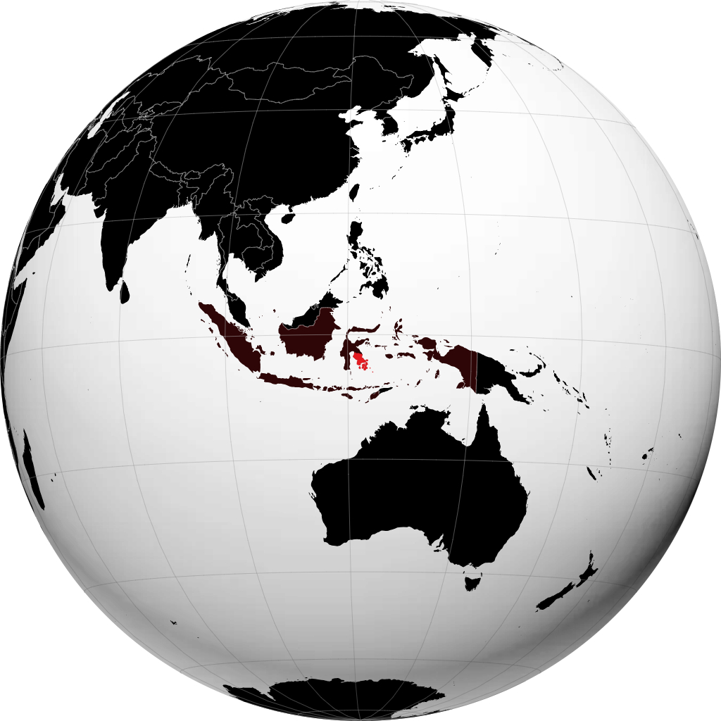 Sulawesi Południowo-Wschodnie na globusie