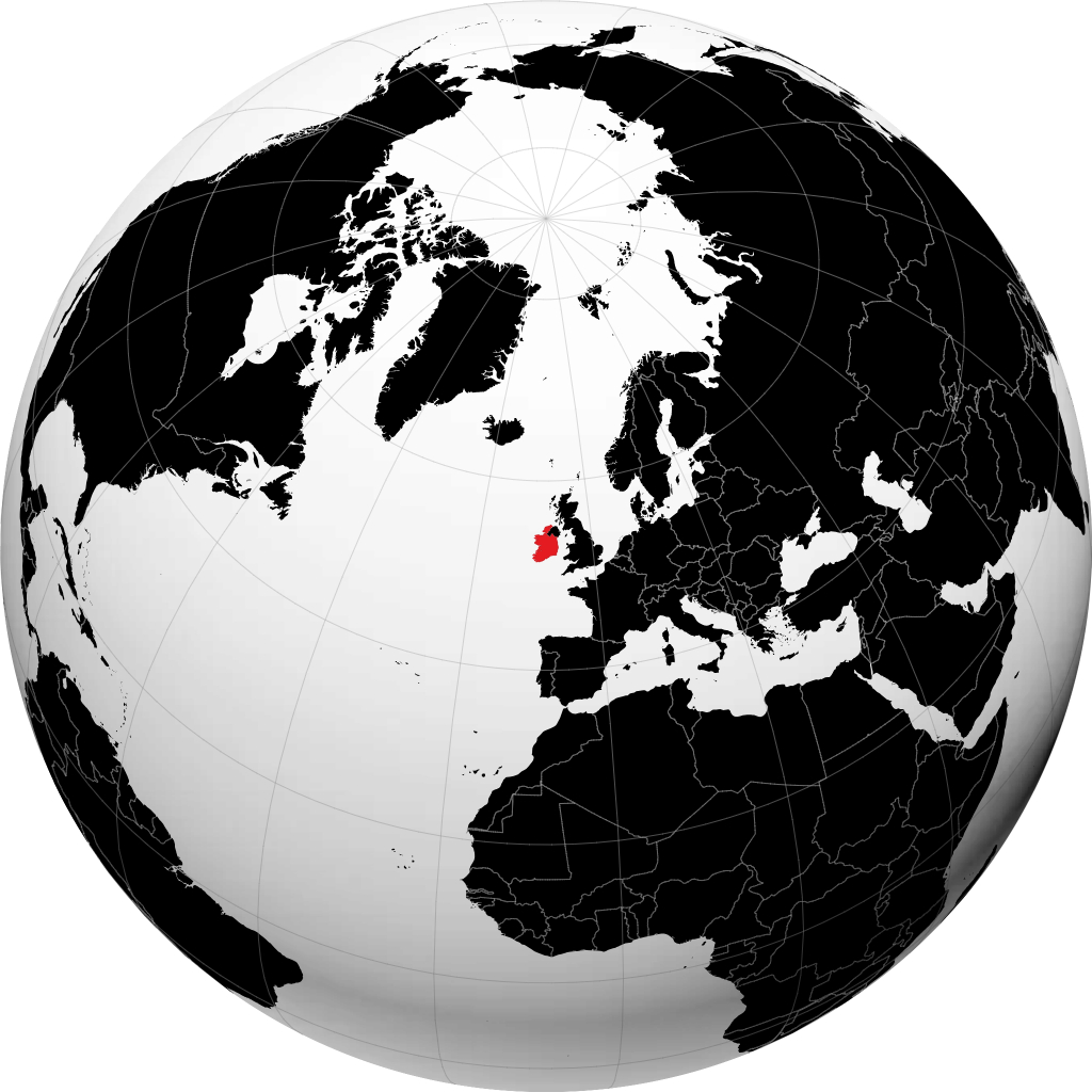 Irlandia na globusie