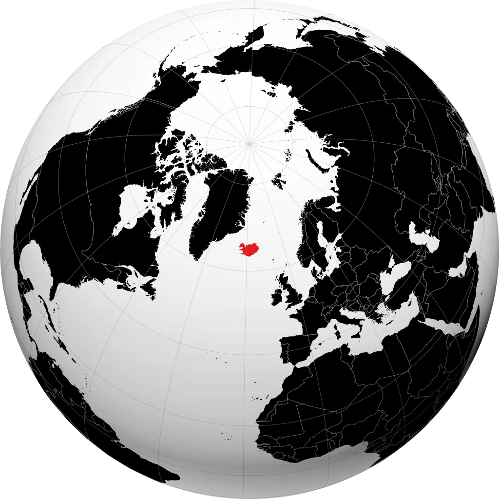 Islandia na globusie