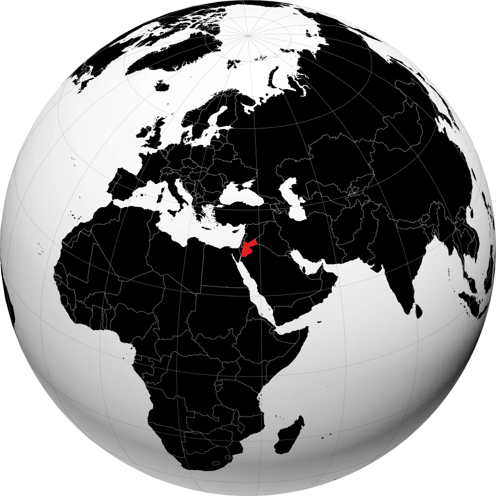 Jordania na globusie
