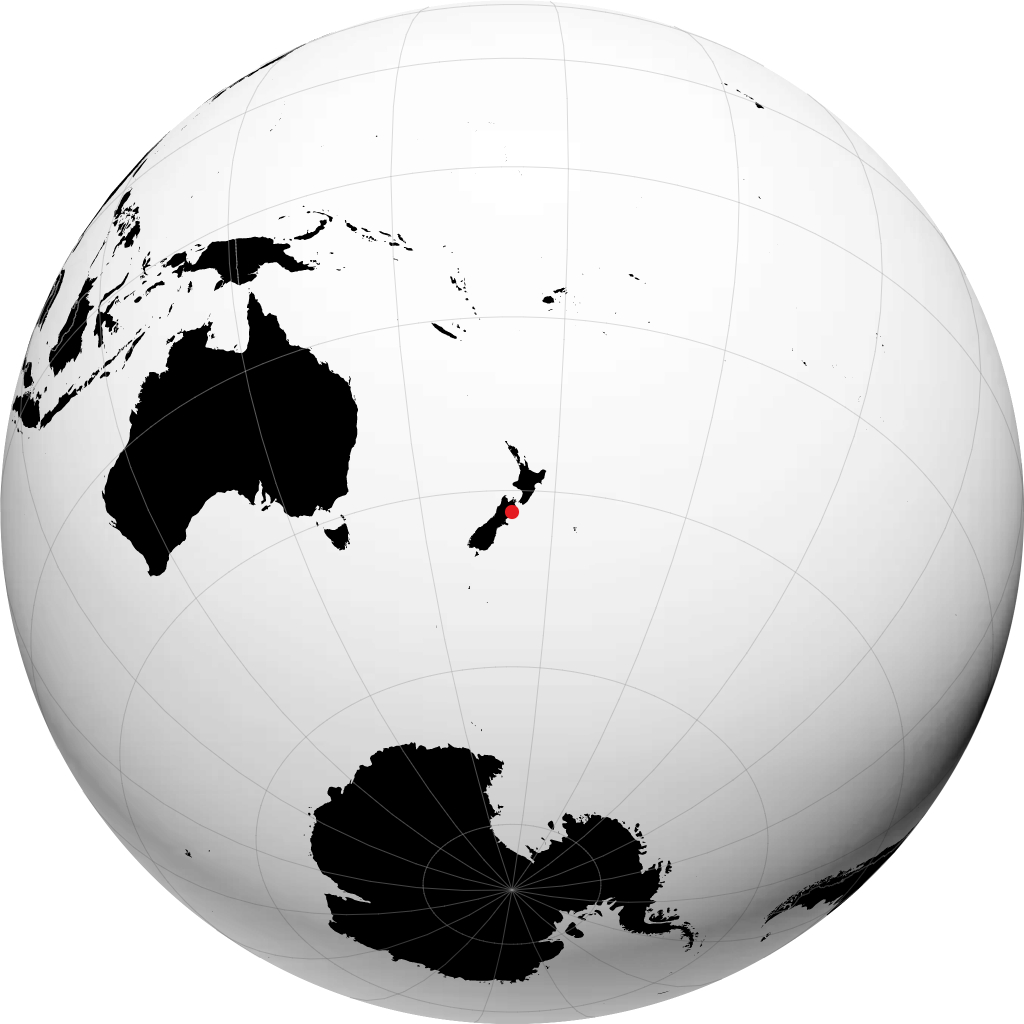 Kaikoura na globusie