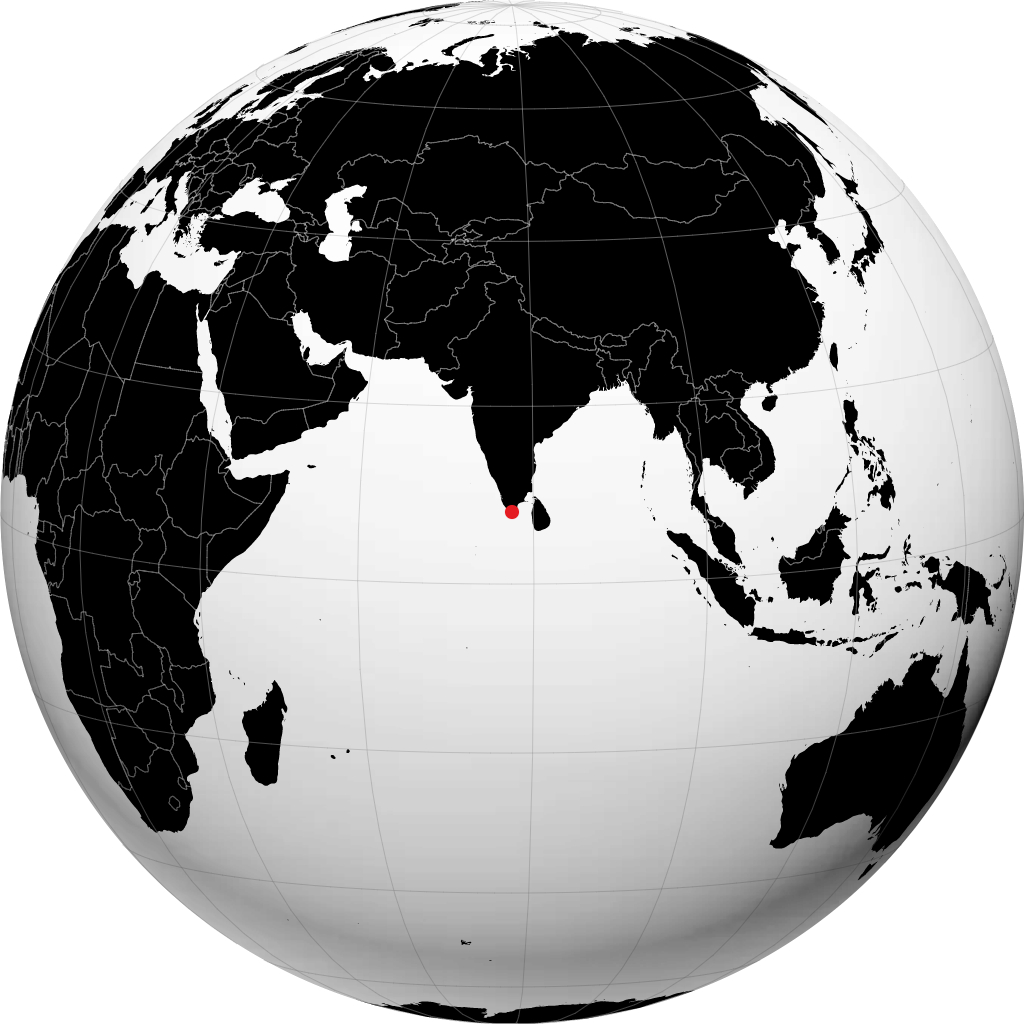 Kanniyakumari na globusie