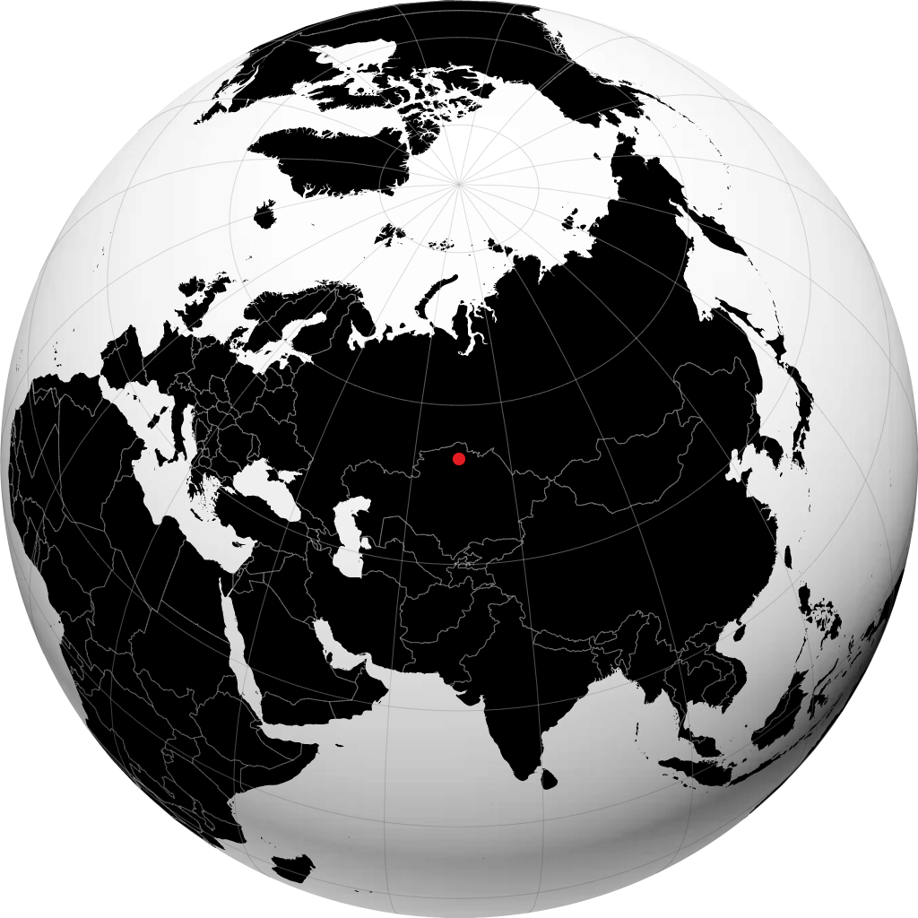 Kokshetau na globusie