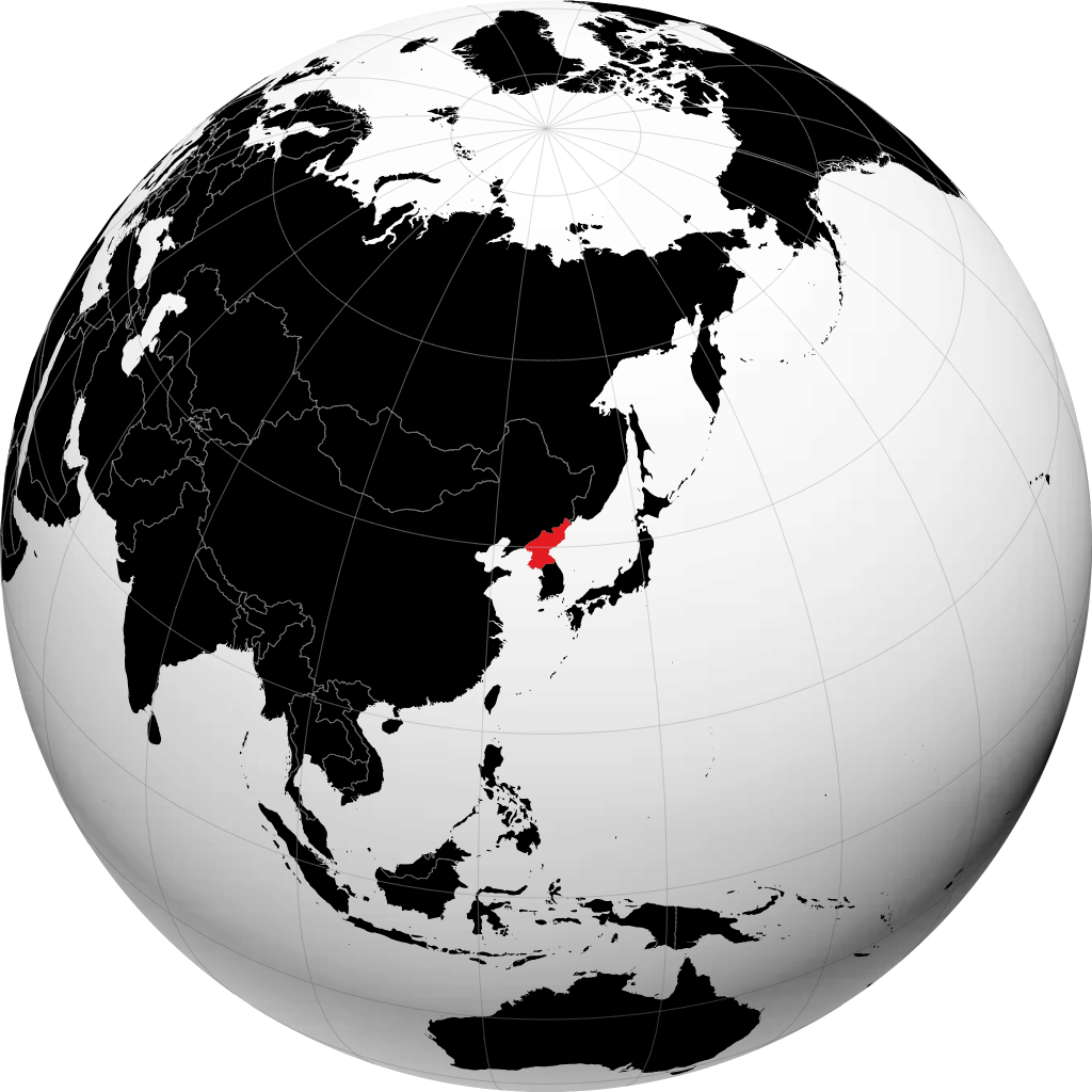 Korea Północna na globusie