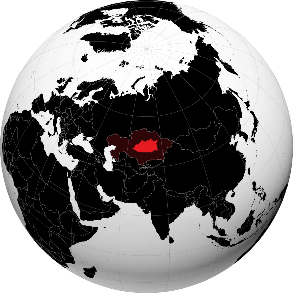Obwód Karaganda na globusie