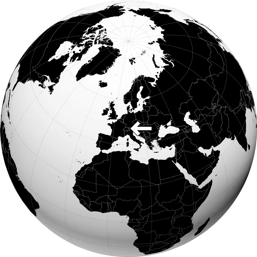 Liechtenstein na globusie