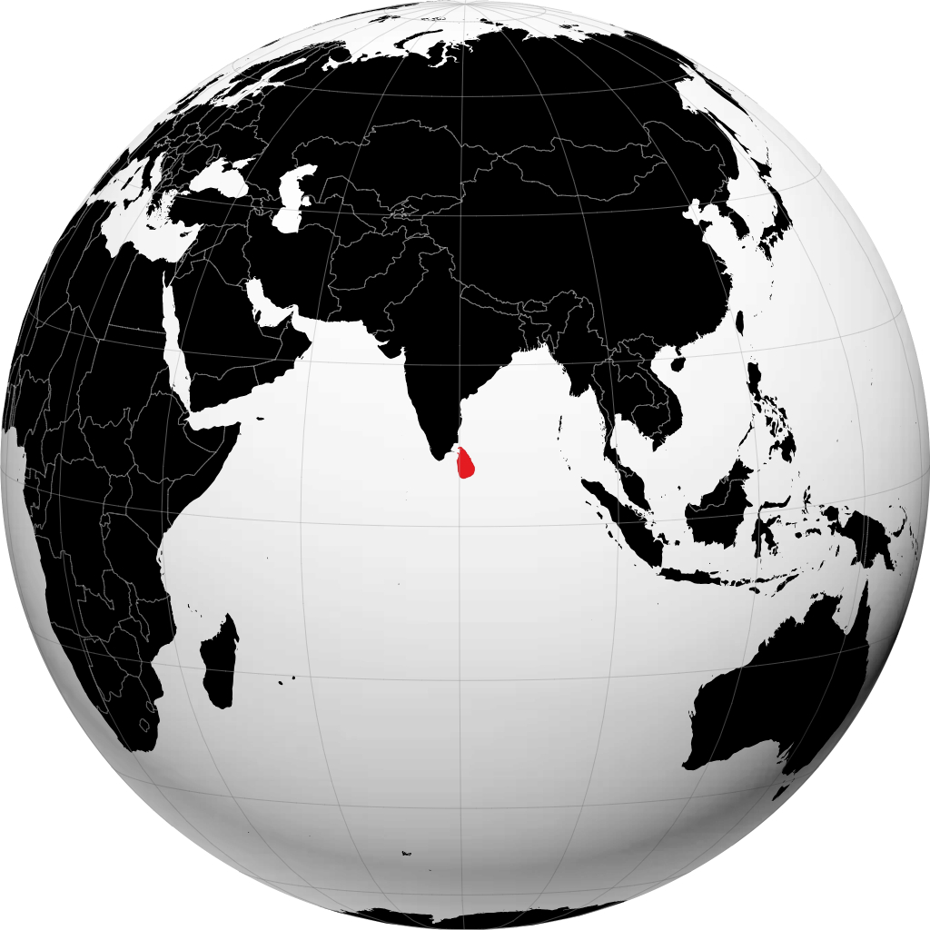 Sri Lanka na globusie
