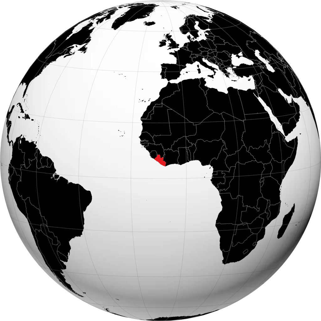 Liberia na globusie