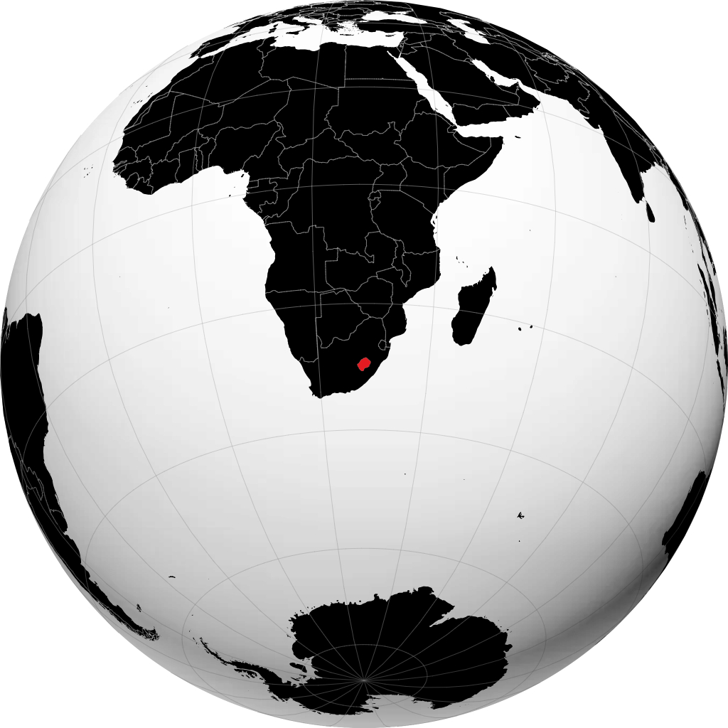 Lesotho na globusie