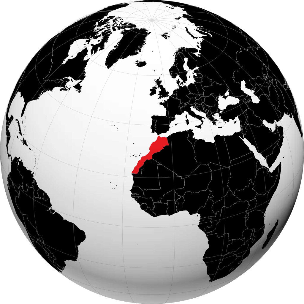 Maroko na globusie