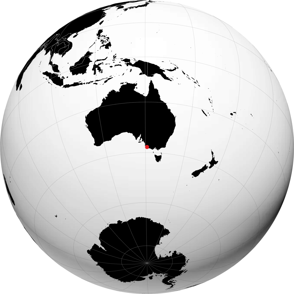 Mount Gambier na globusie