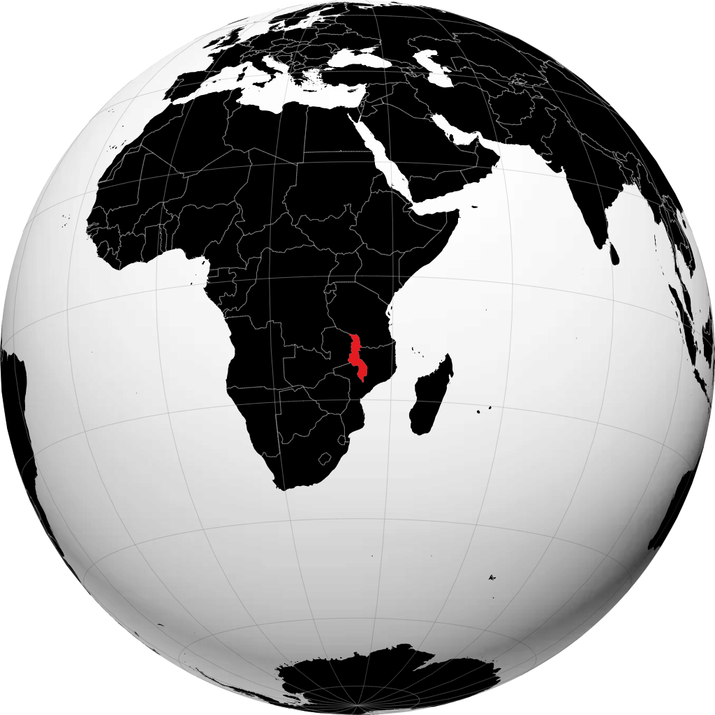 Malawi na globusie