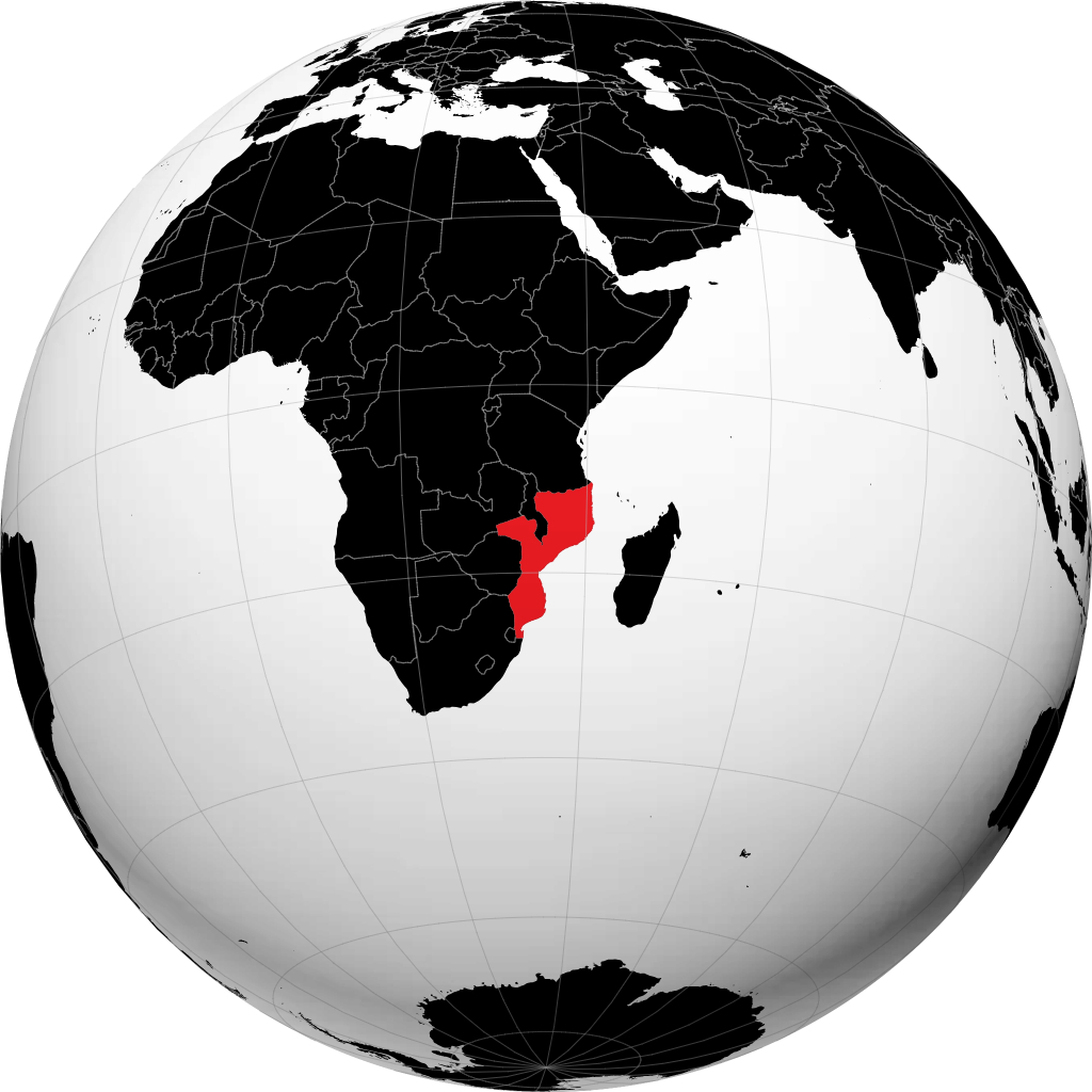 Mozambik na globusie