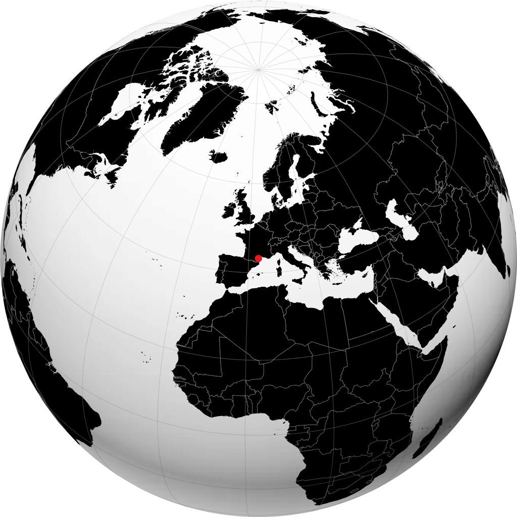 Narbonne na globusie