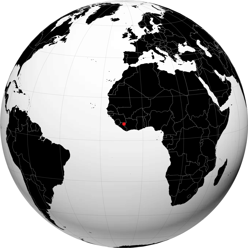 Nzérékoré na globusie