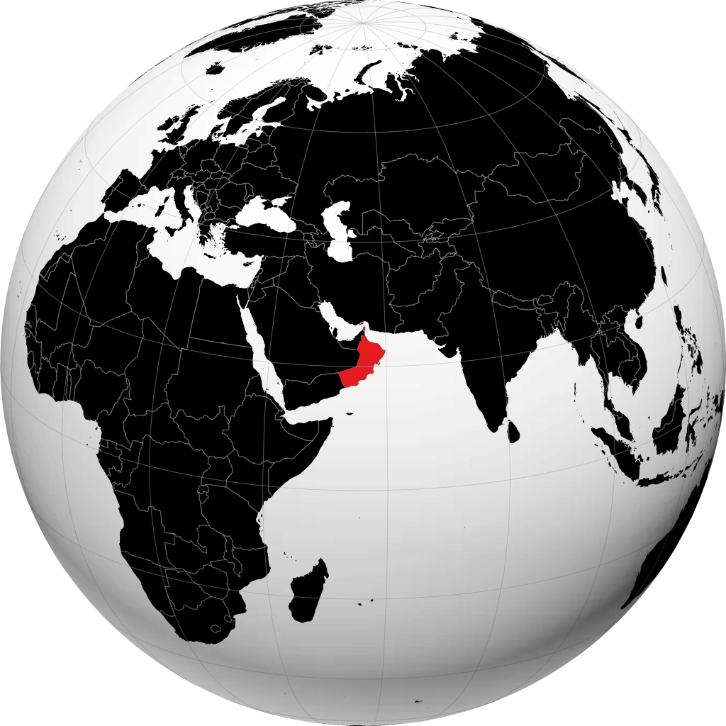 Oman na globusie