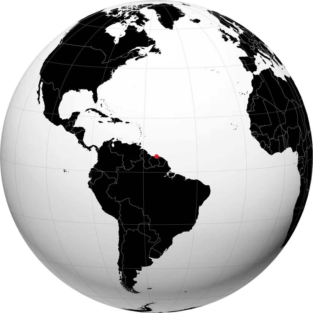 Paramaribo na globusie