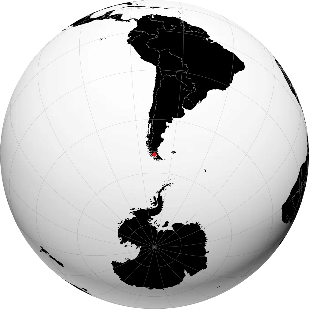 Punta Arenas na globusie