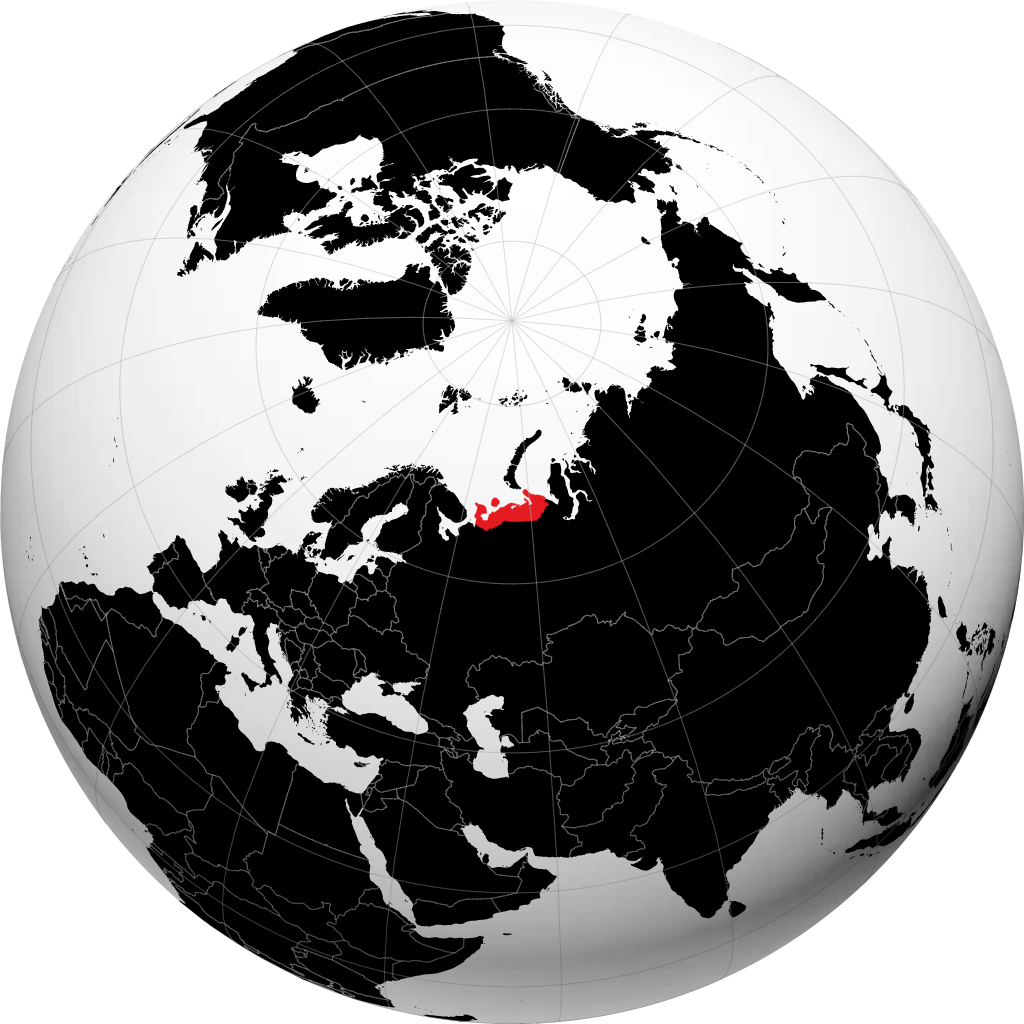 Okręg Autonomiczny Nieniecki na globusie