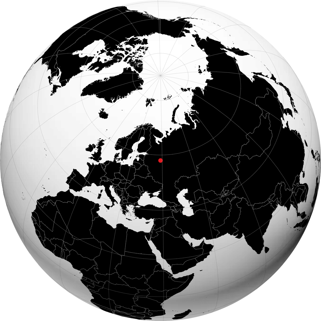 Rybinsk na globusie