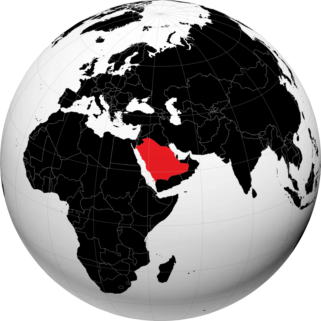Arabia Saudyjska na globusie