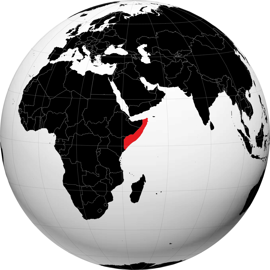 Somalia na globusie