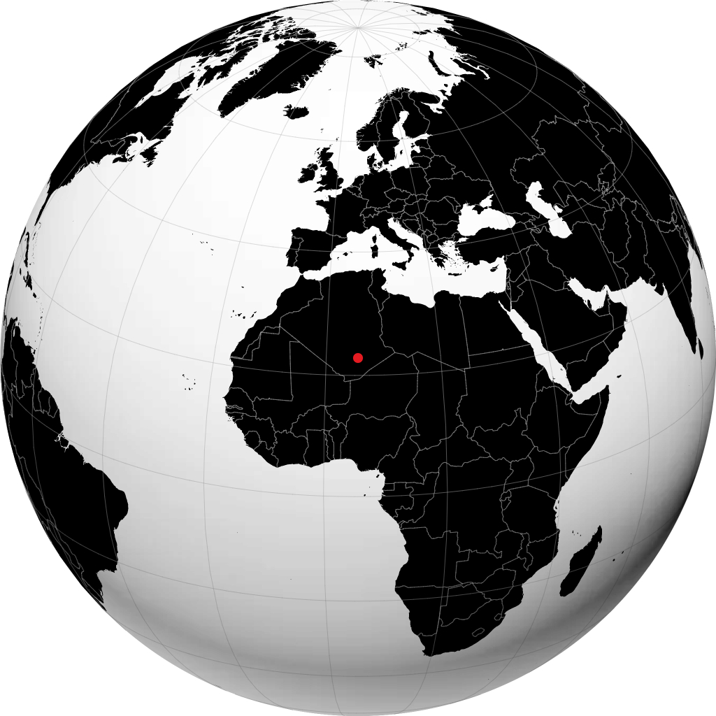 Tamanrasset na globusie