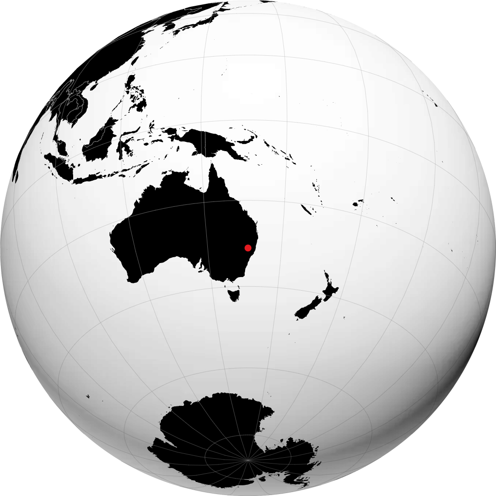 Tamworth na globusie