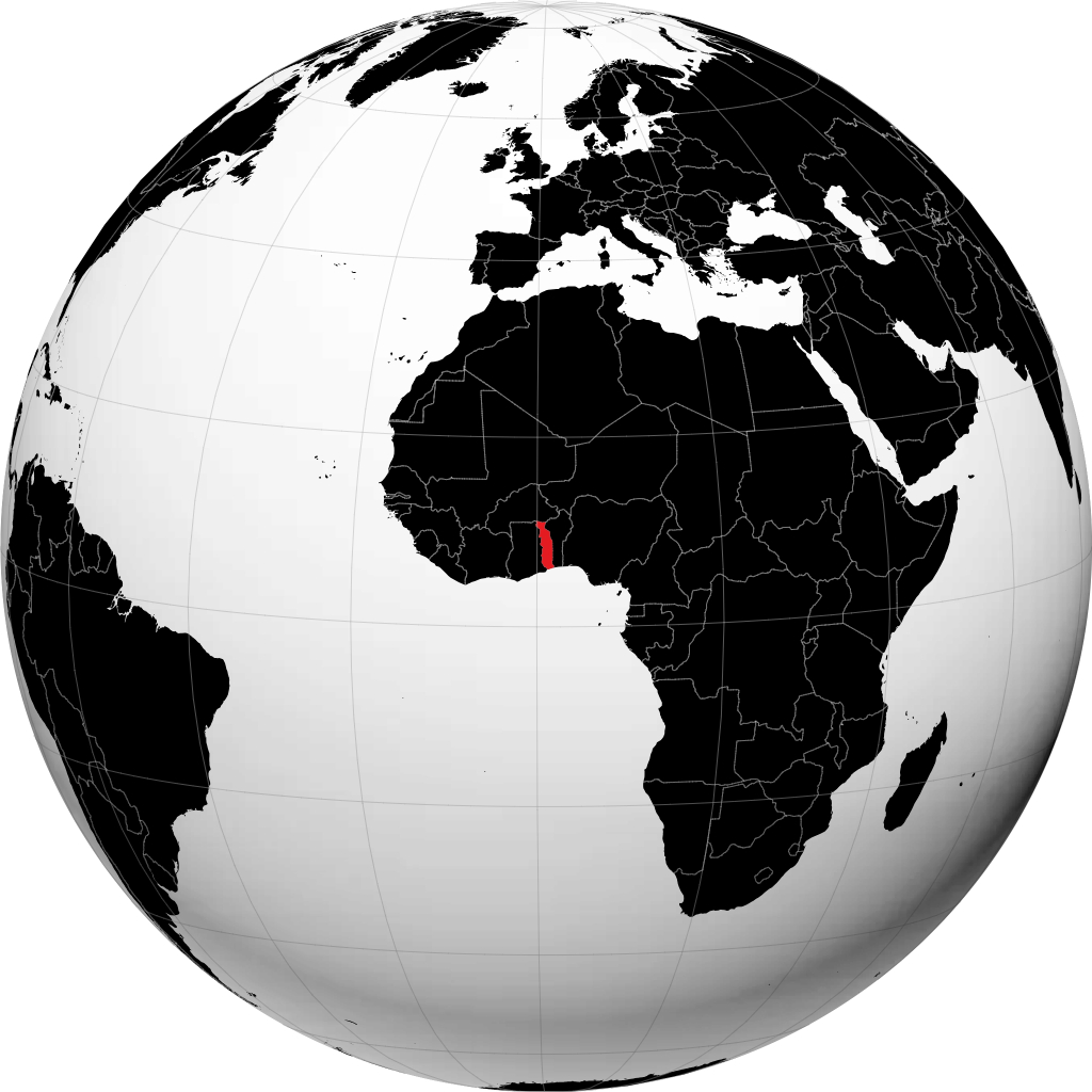 Togo na globusie