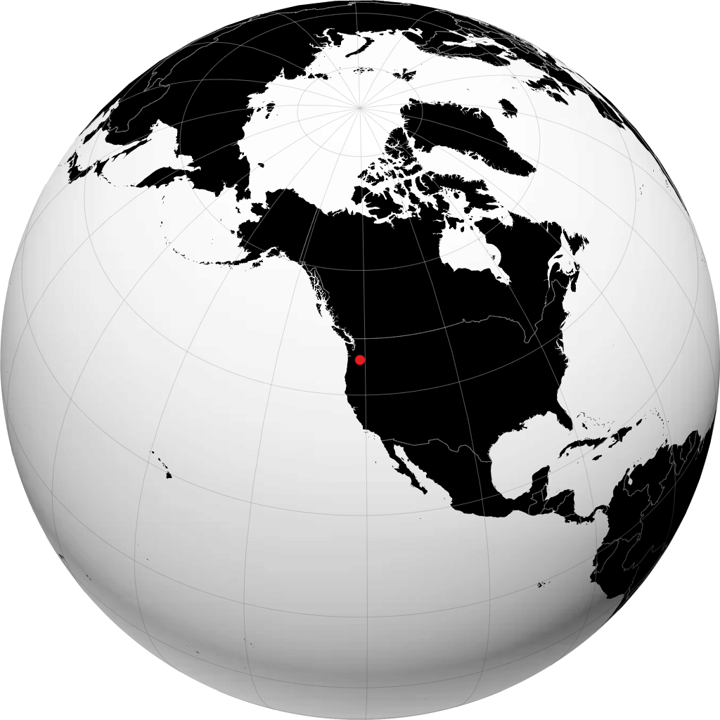 The Dalles na globusie