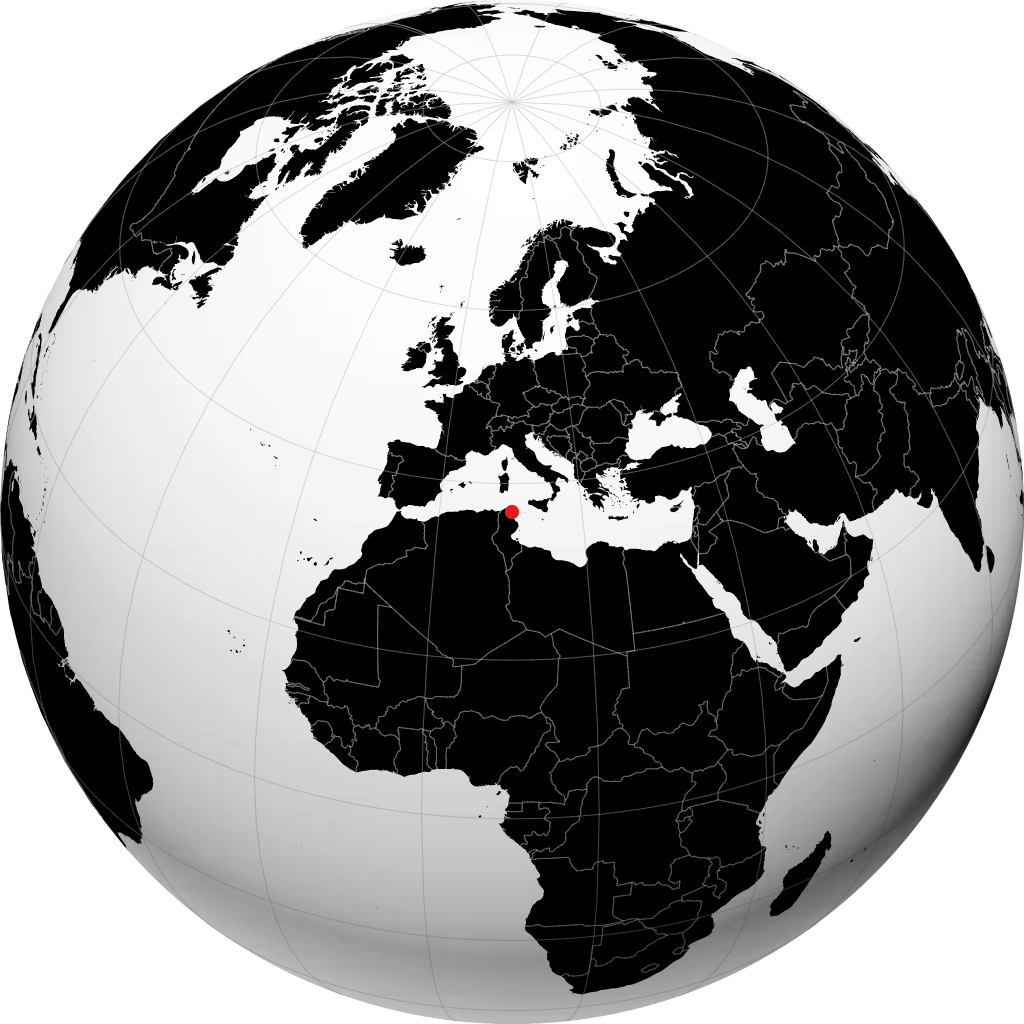 Tunis na globusie