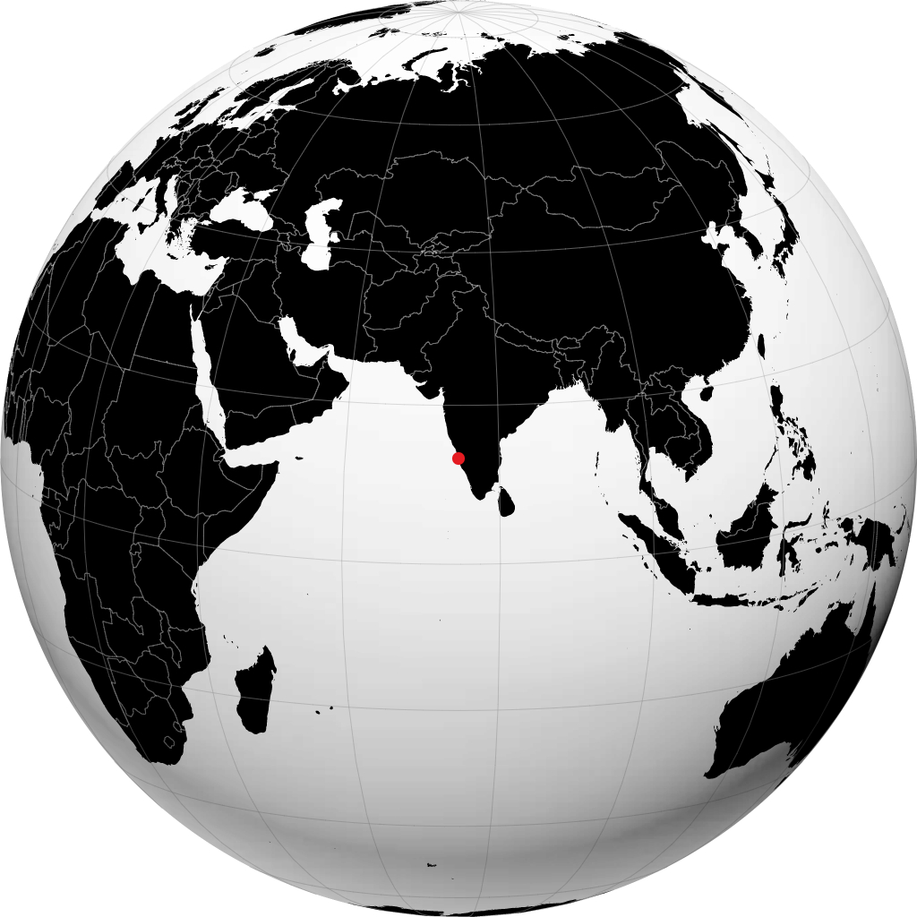 Udupi na globusie
