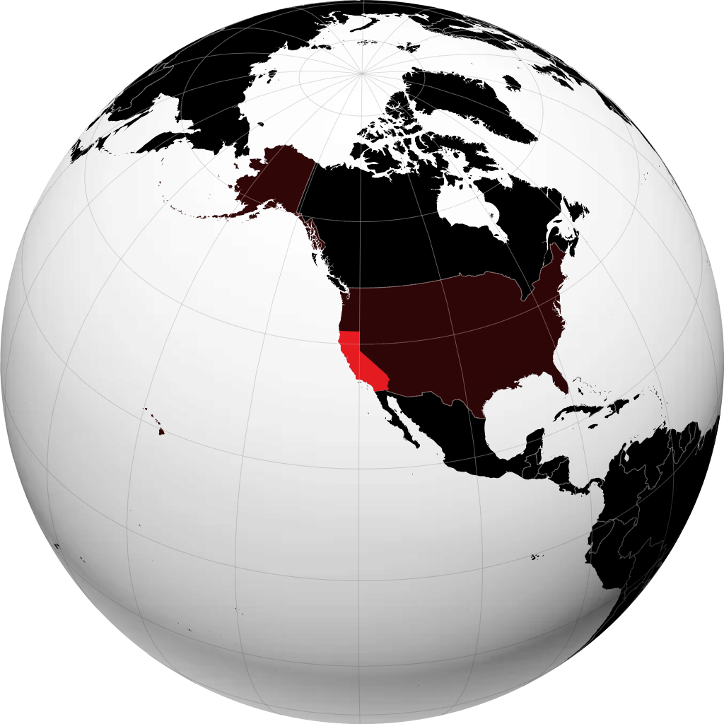 Kalifornia na globusie