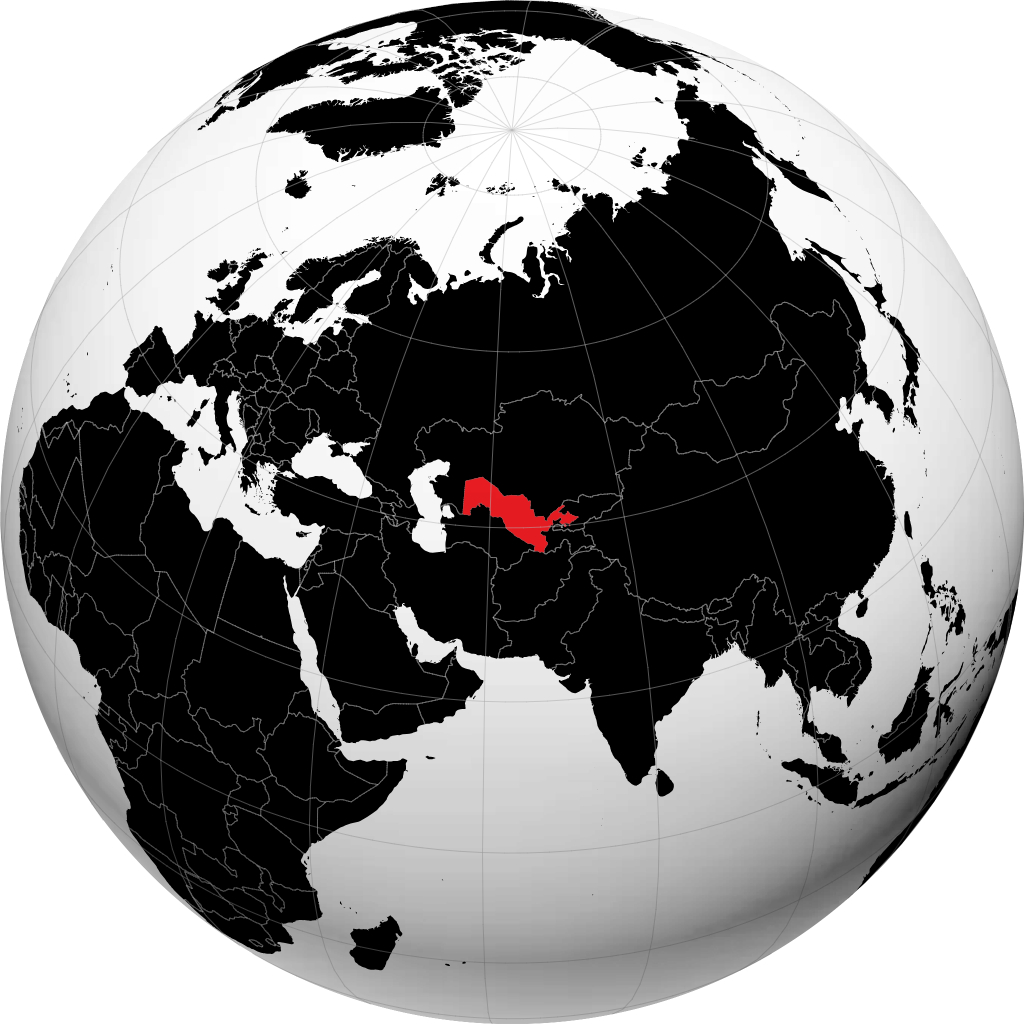 Uzbekistan na globusie
