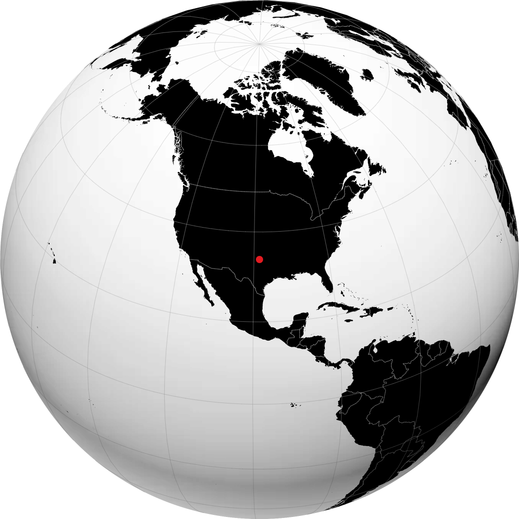 Wichita Falls na globusie