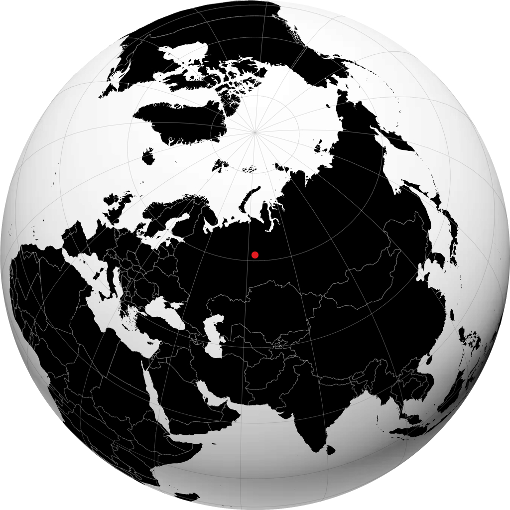 Jugorsk na globusie